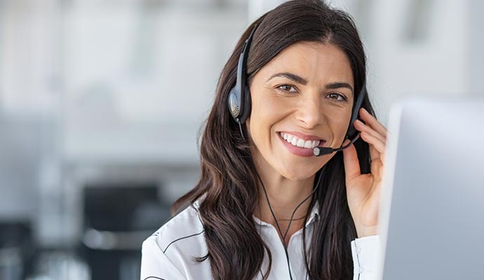 A happy customer support representative