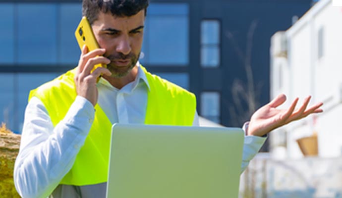 Local government employee working from remote location