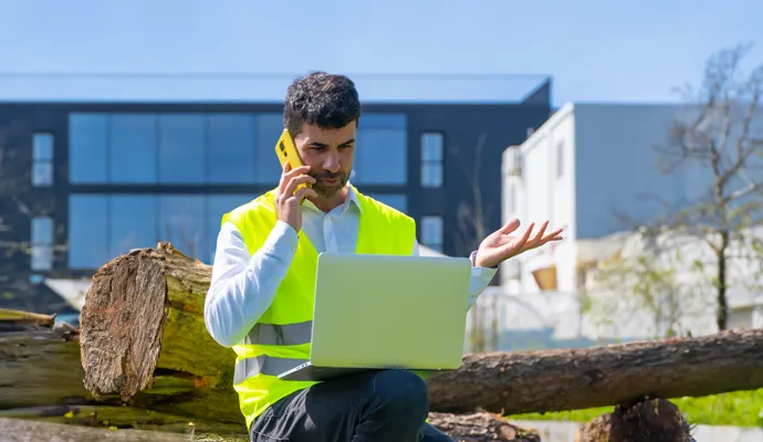 Local government employee working from remote location