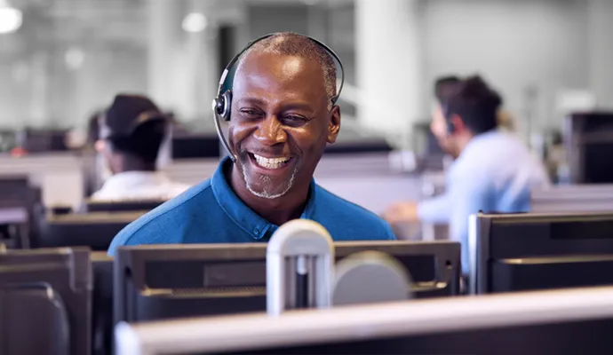 Local government employee working to ensure security