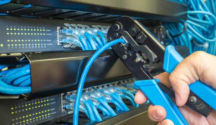 professional installation of voice and data cable