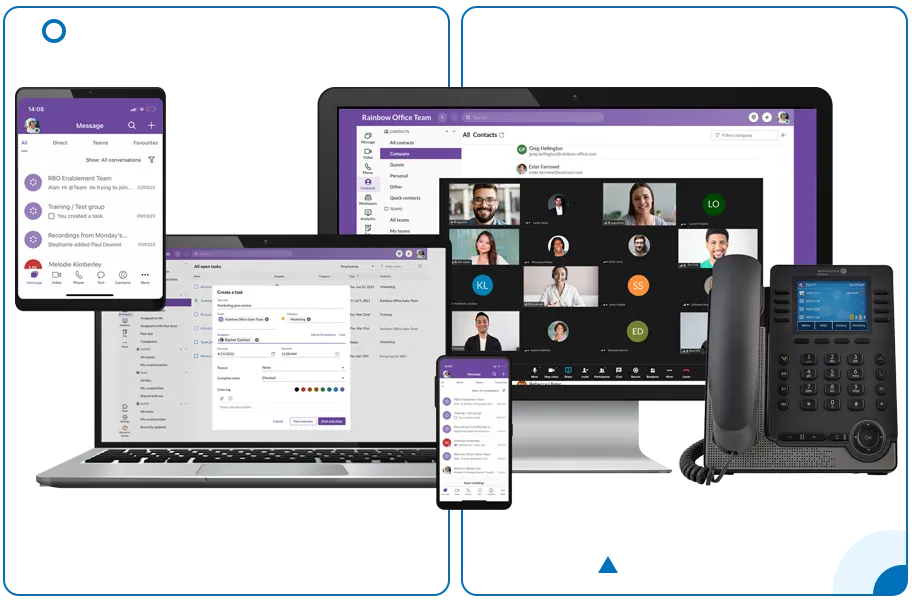 A VOIP system demonstrating different forms of communication devices